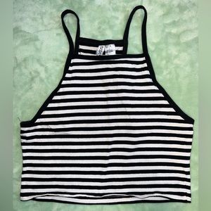 B&W Striped Crop Top